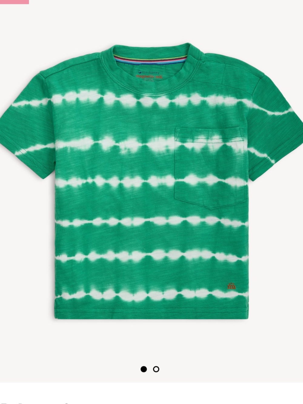 Magnetic Me Green and White Tie-Dye Pocket Tee